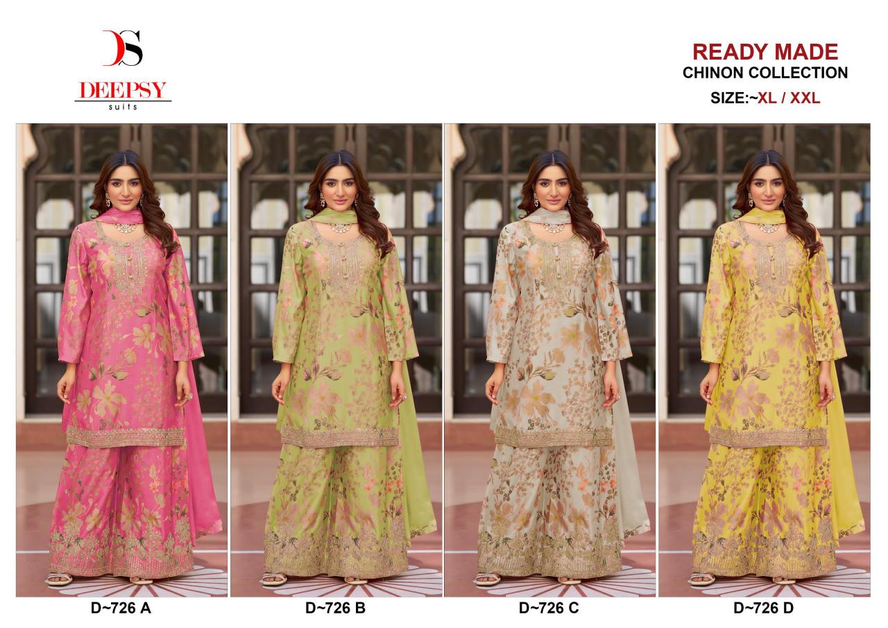 Deepsy 726 ABCD Catalog pakistani tilla work suits
