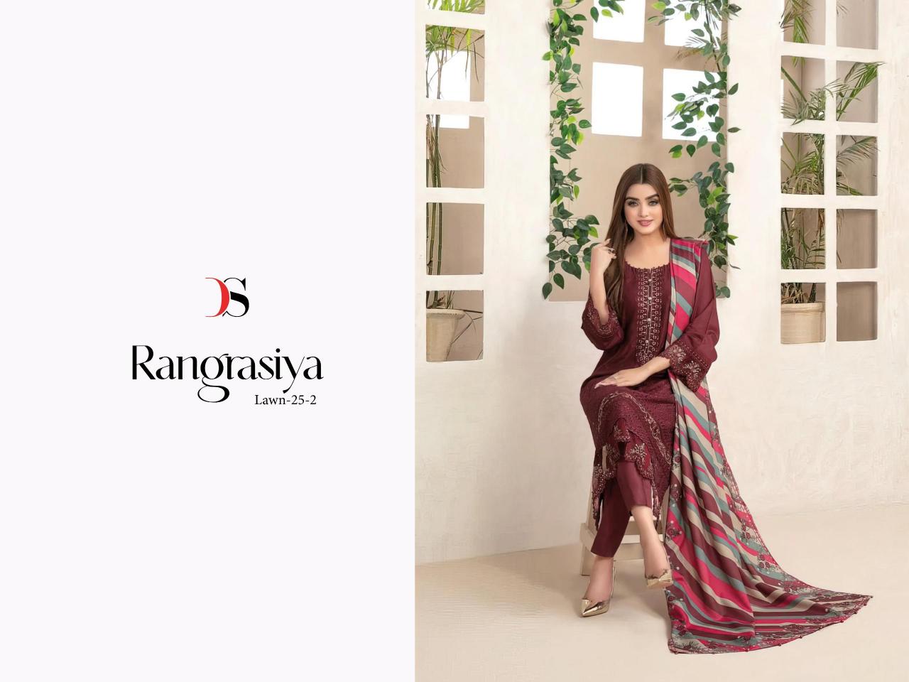 Deepsy Rangrasiya Lawn Vol 25 Vol 2 Catalog Chiffon Dupatta indiamart pakistani suits