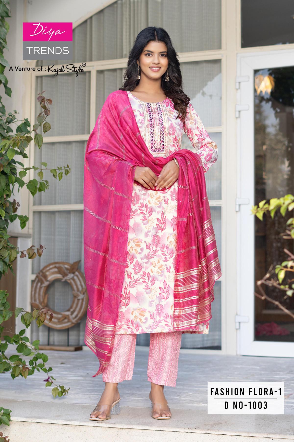 Diya Trends Fashion Flora Vol 1 Catalog peach brand catalogue kurtis manufacturer