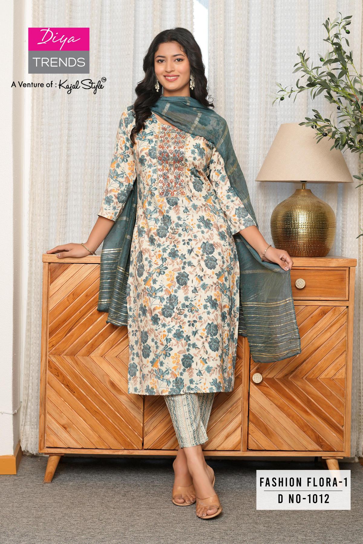 Diya Trends Fashion Flora Vol 1 Catalog peach brand catalogue kurtis manufacturer