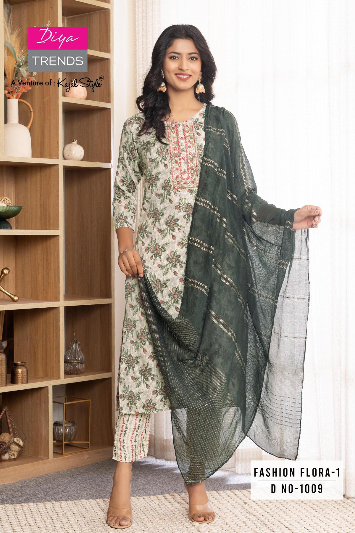 Diya Trends Fashion Flora Vol 1 Catalog peach brand catalogue kurtis manufacturer