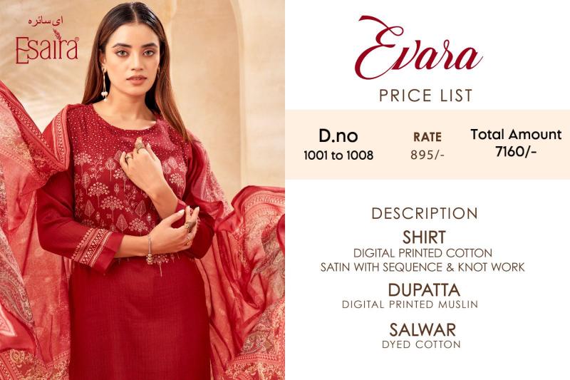 Esaira Evara Catalog wholesale salwar kameez cash on delivery