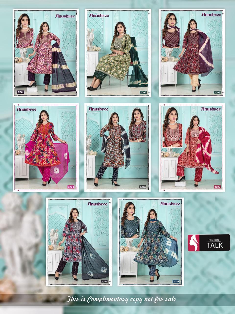 Fashion Talk Anushree Catalog kurti designs catalogue anarkali kurti