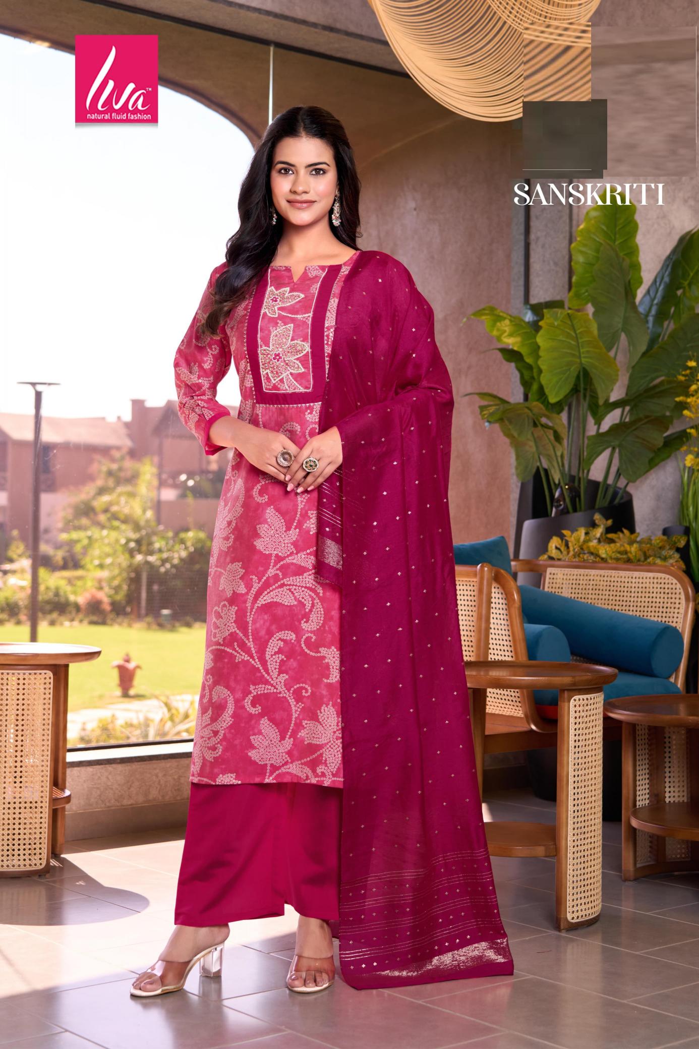 Felocity Sanskriti Vol 1 Catalog Saffron Silk Soft latest kurti neck back designs catalogue