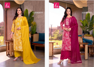 Felocity Sanskriti Vol 1 Catalog Saffron Silk Soft latest kurti neck back designs catalogue