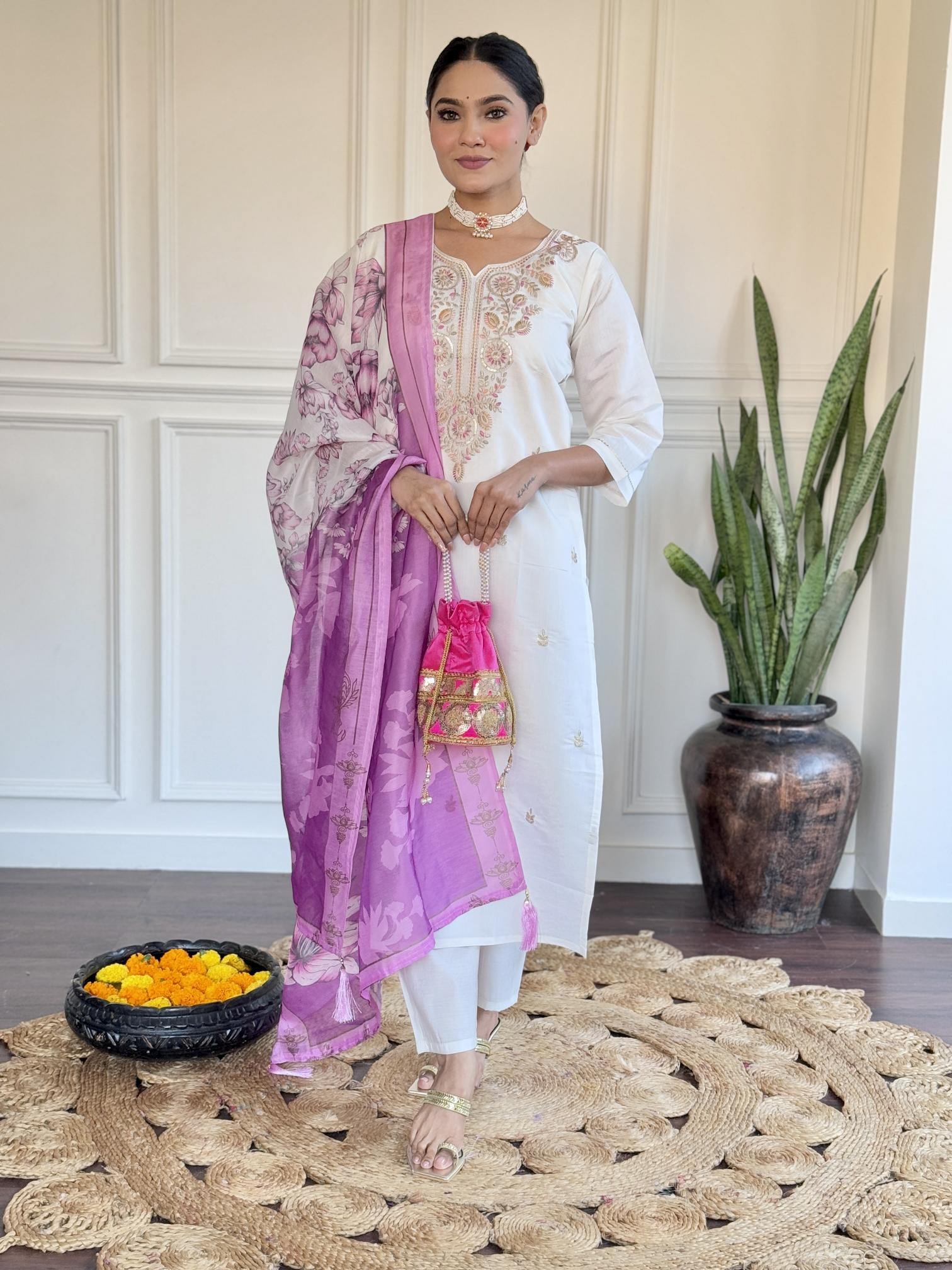 Felocity Slesha 1 Viscose Chanderi kurti neck designs catalogue