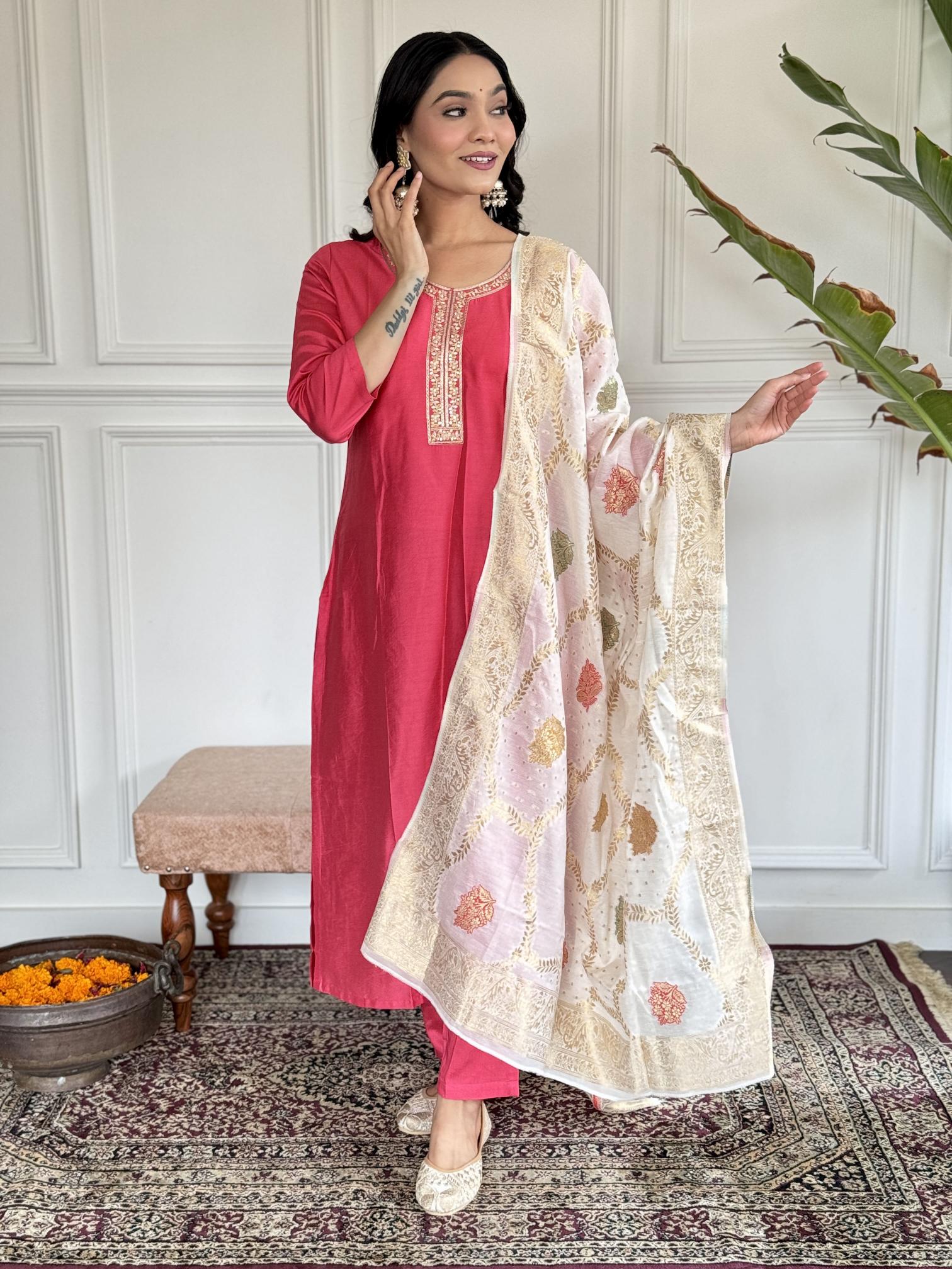 Felocity Wf 110 Catalog Pink Chanderi wholesale kurti manufacturers in jaipur