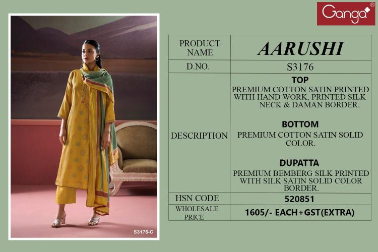 Ganga Aarushi 3176 Catalog wholesalers for salwar kameez in mumbai