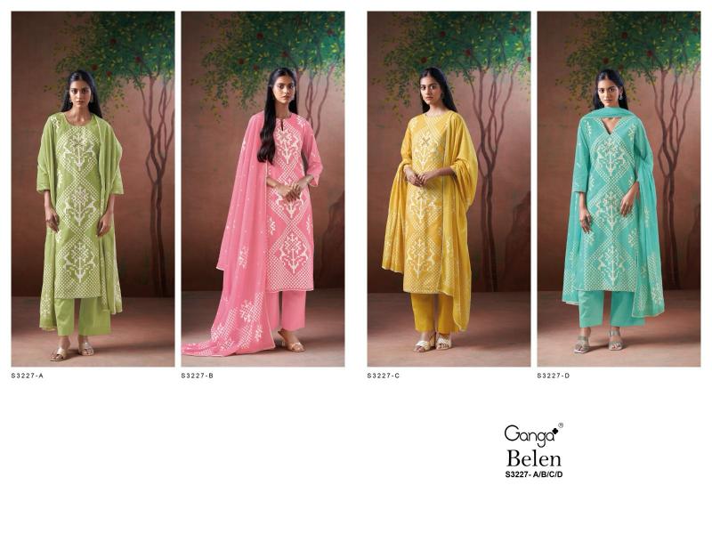 Ganga Belen 3227 catalog cotton printed salwar kameez designs