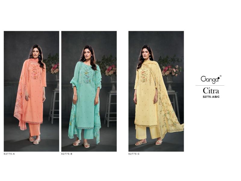Ganga Citra 2775 Catalog hand work salwar kameez designs