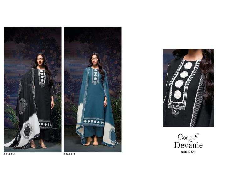Ganga Devanie 3303 catalog cotton salwar kameez manufacturers in surat