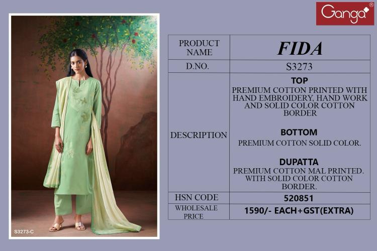 Ganga Fida 3273 catalog wholesale salwar suit market in mumbai