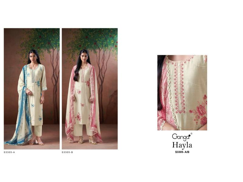 Ganga Hayla 3305 catalog salwar patterns