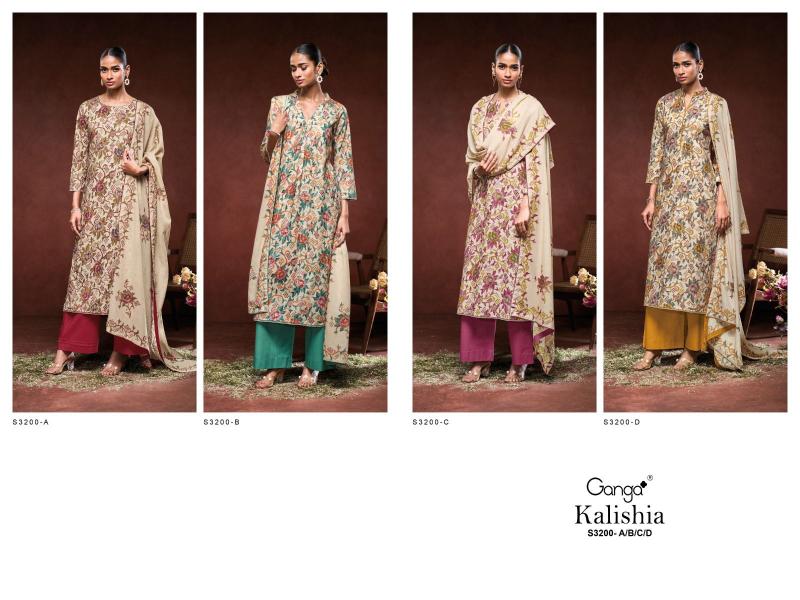Ganga Kalishia 3200 Catalog daily wear suit sets