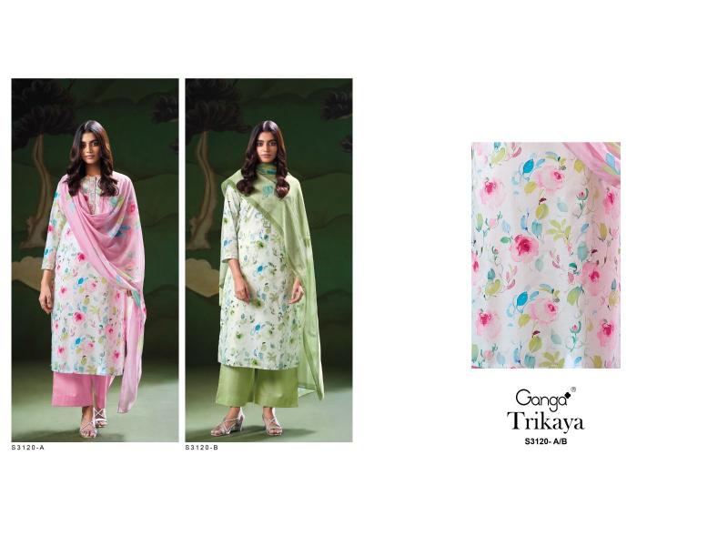 Ganga Trikaya 3120 Catalog salwar suit for women party wear with dupatta