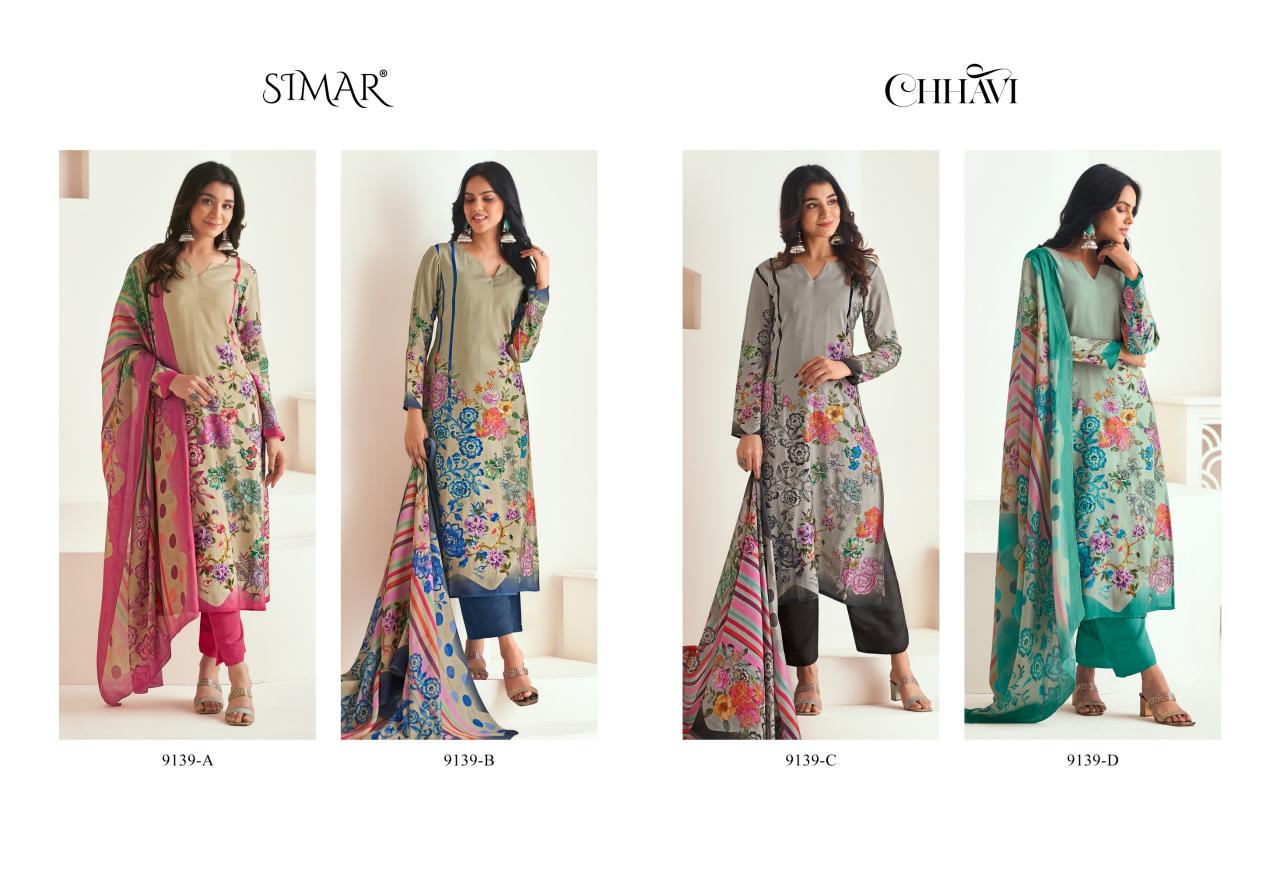 Glossy Simar Chhavi 9139A to 9139D Catalog Salwar suit design catalogue