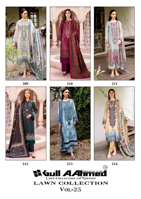 Gull Aahmed Lawn Vol-25 - Karachi Dress Material  - Wholesale Catalog