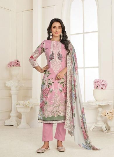 Jihan Needle Wonder Vol 4 catalog Chiffon Dupatta wholesale pakistani suites