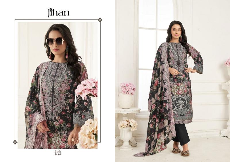 Jihan Needle Wonder Vol 4 catalog Chiffon Dupatta wholesale pakistani suites