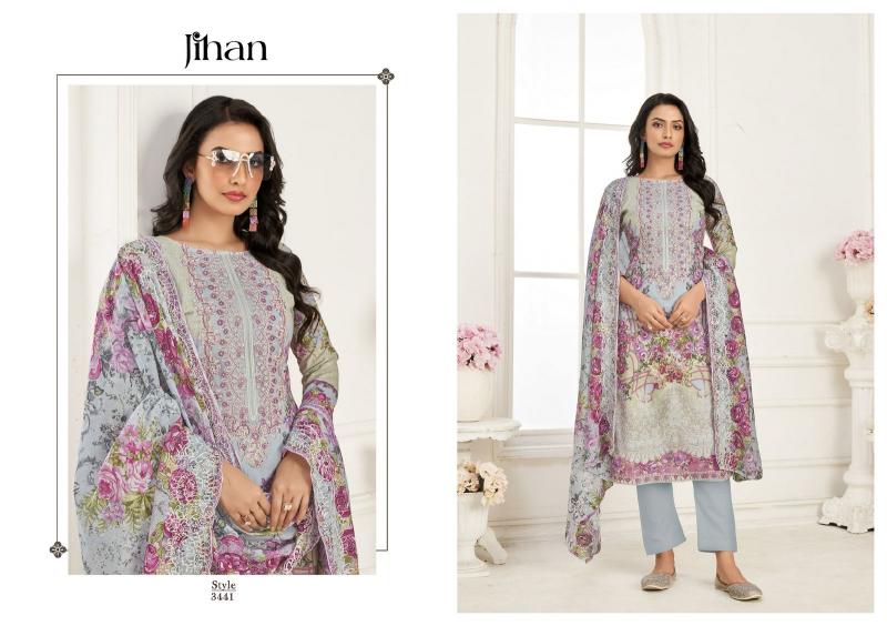 Jihan Needle Wonder Vol 4 catalog Chiffon Dupatta wholesale pakistani suites