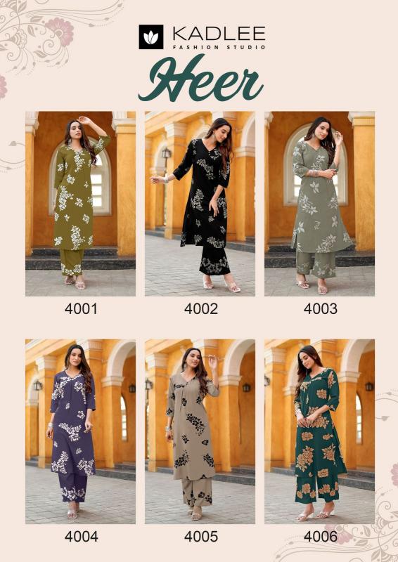 Kadlee Heer catalog co ord set wholesale in mumbai