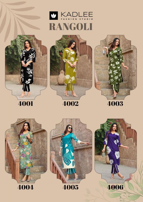 Kadlee Rangoli Catalog Co ord Set wholesaler in surat