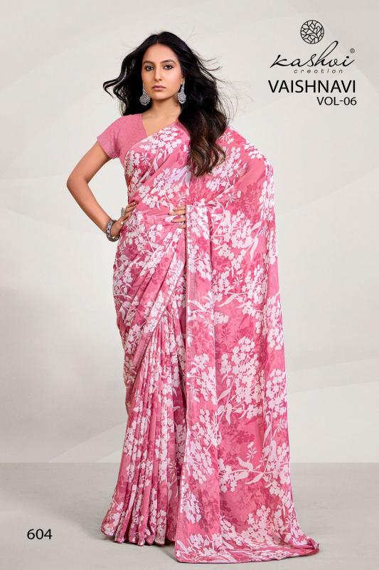 Kashvi Vaishnavi Vol 6 Catalog lali mix india georgette sarees