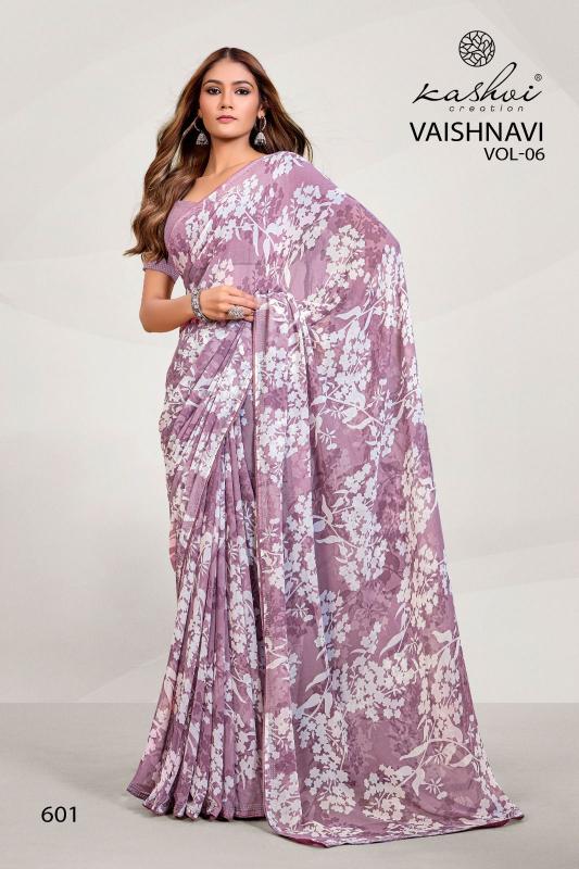 Kashvi Vaishnavi Vol 6 Catalog lali mix india georgette sarees