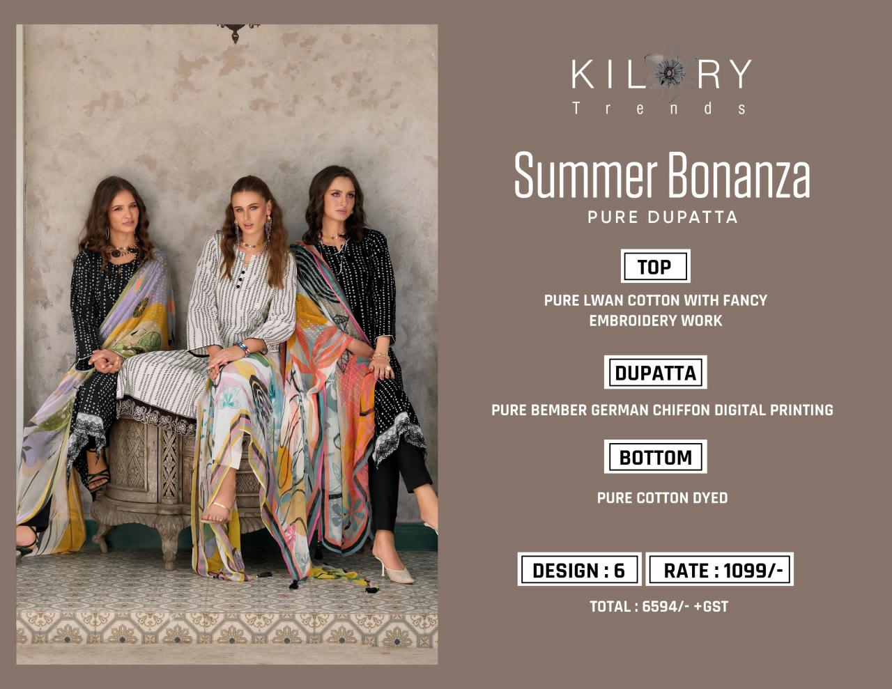 Kilory Summer Bonanza Catalog wholesale salwar suits