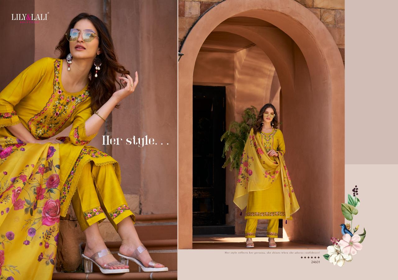 Lily & Lali Srivalli Vol 2 catalogue boat neck front and back kurti design 
