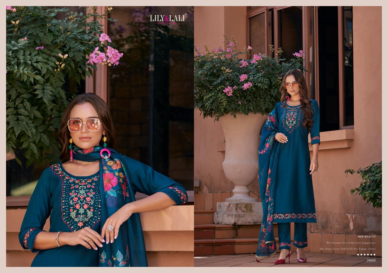 Lily & Lali Srivalli Vol 2 catalogue boat neck front and back kurti design 
