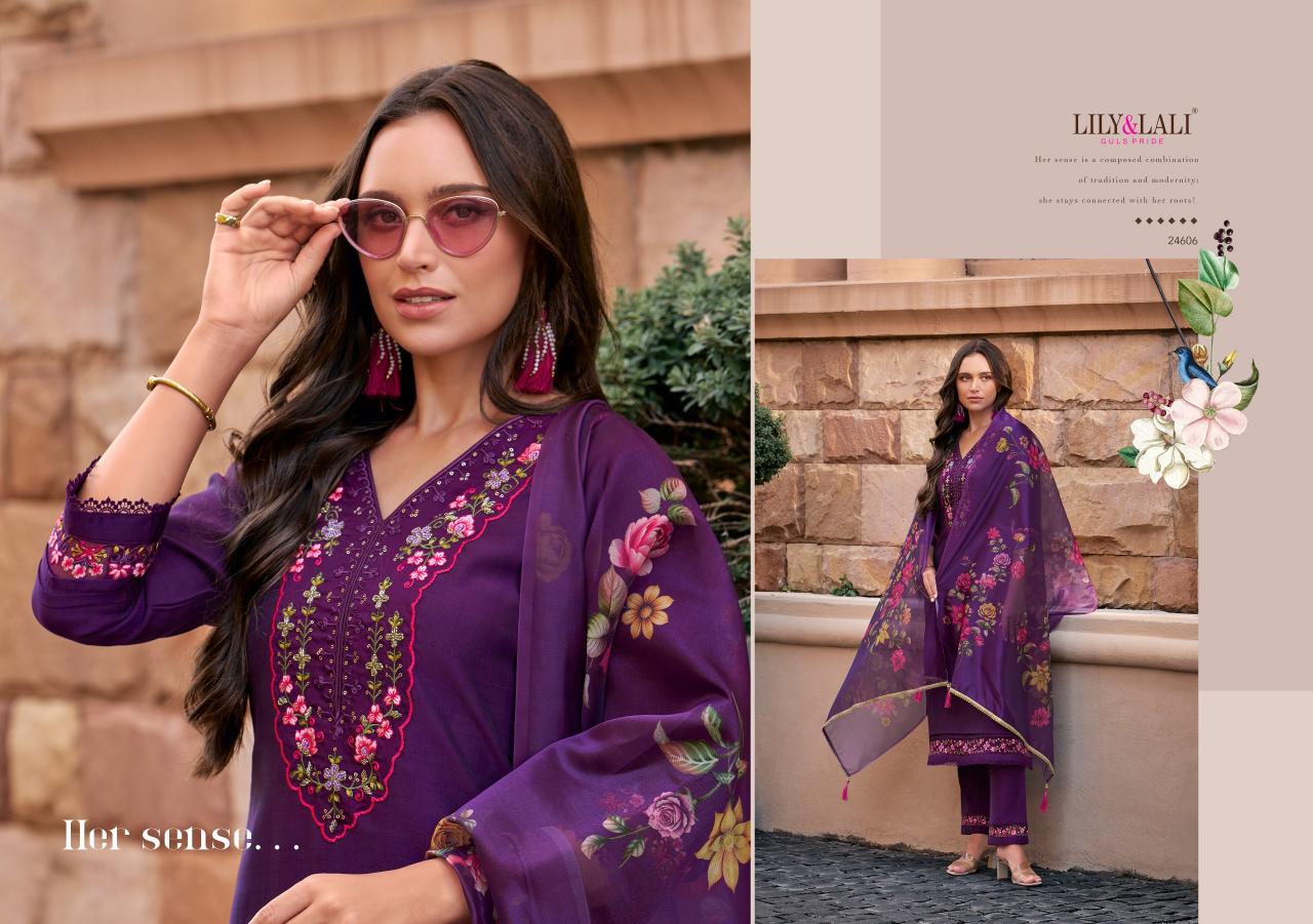 Lily & Lali Srivalli Vol 2 catalogue boat neck front and back kurti design 