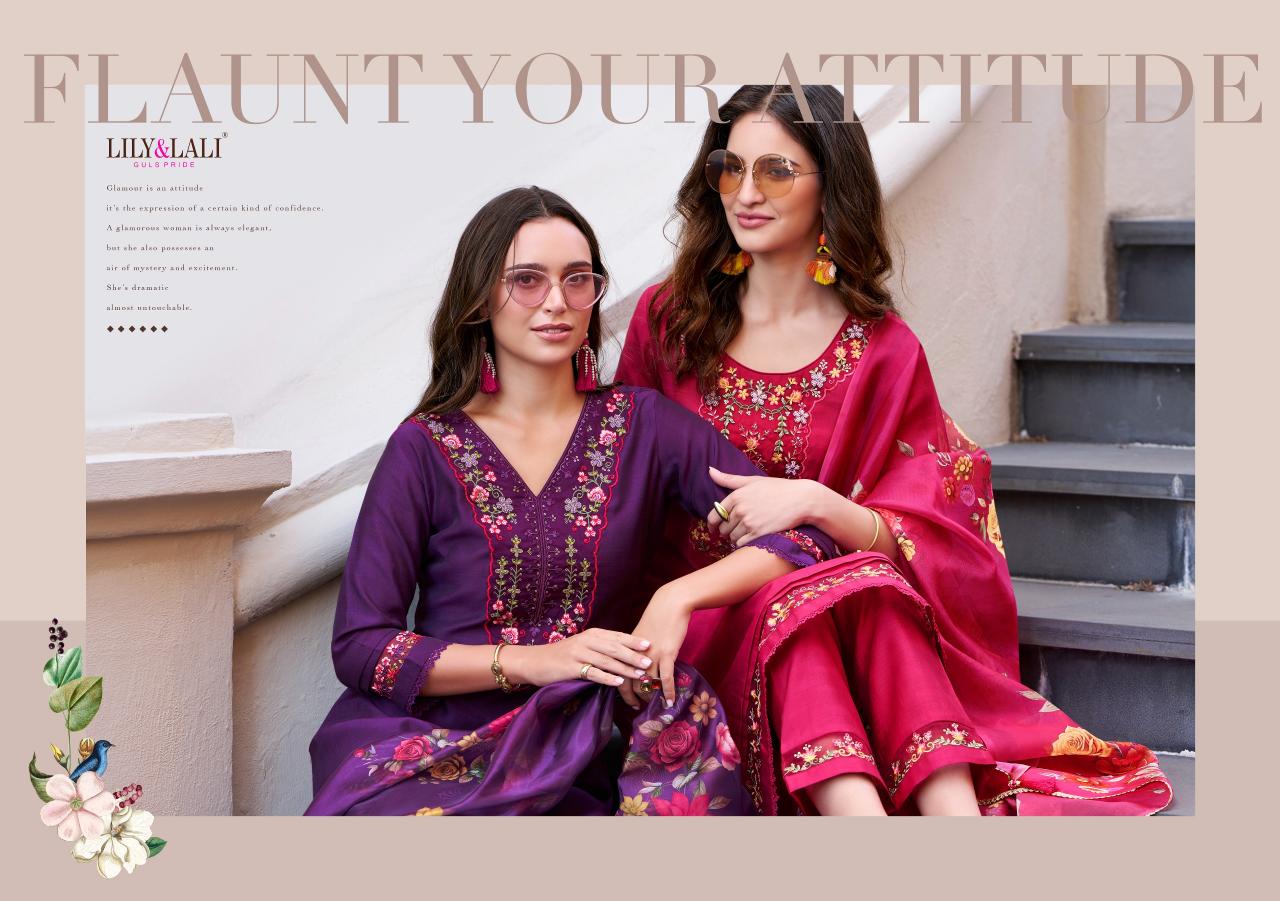Lily & Lali Srivalli Vol 2 catalogue boat neck front and back kurti design 