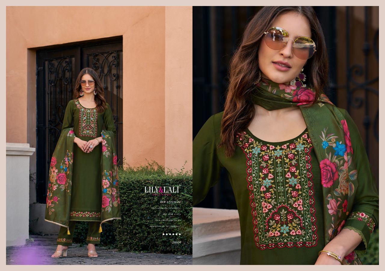 Lily & Lali Srivalli Vol 2 catalogue boat neck front and back kurti design 
