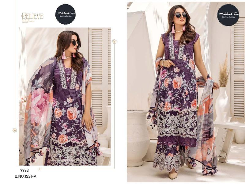 Mehboob Tex 1525 And 1531 Catalog Chiffon Dupatta pakistani suits neck