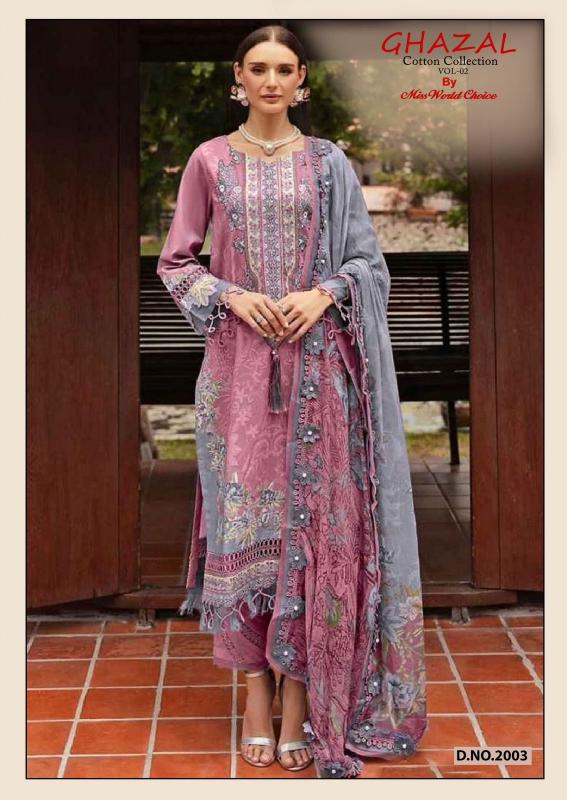 Miss World Ghazal Vol-02 – Karachi Dress Material - Wholesale Catalog