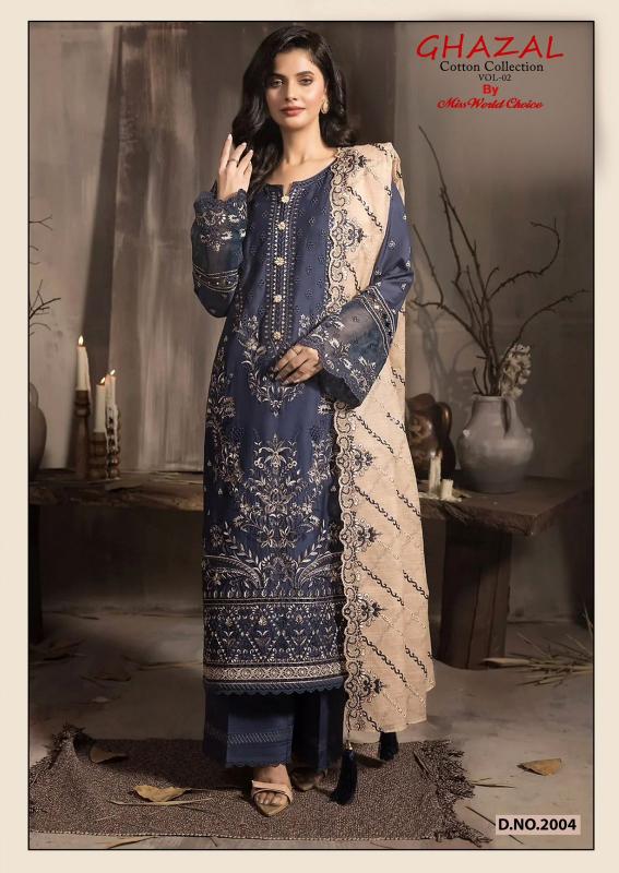 Miss World Ghazal Vol-02 – Karachi Dress Material - Wholesale Catalog