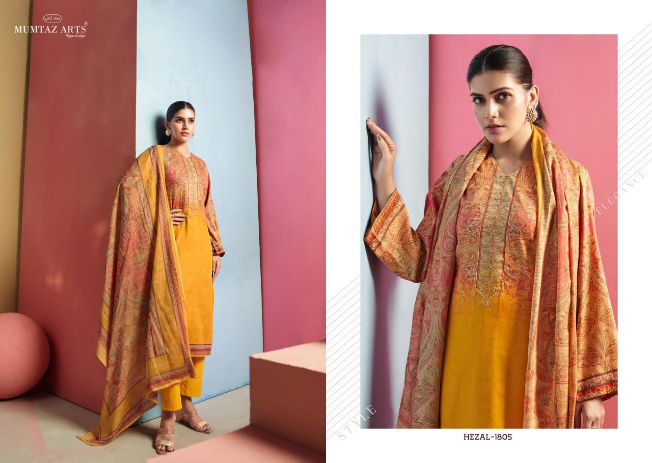 Mumtaz Hezal Catalog Jam Satin Digital Printed chickpet bangalore wholesale dress materials