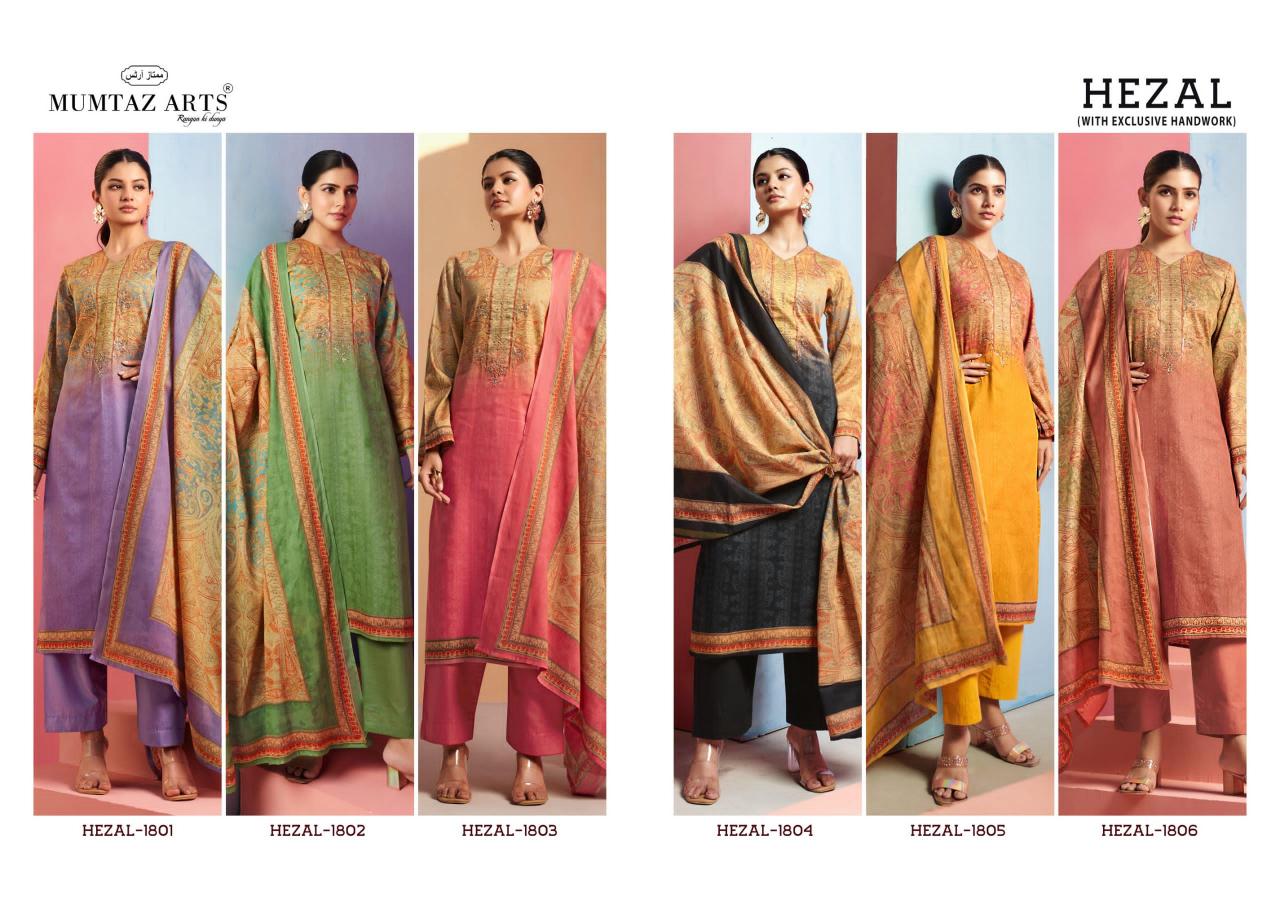 Mumtaz Hezal Catalog Jam Satin Digital Printed chickpet bangalore wholesale dress materials