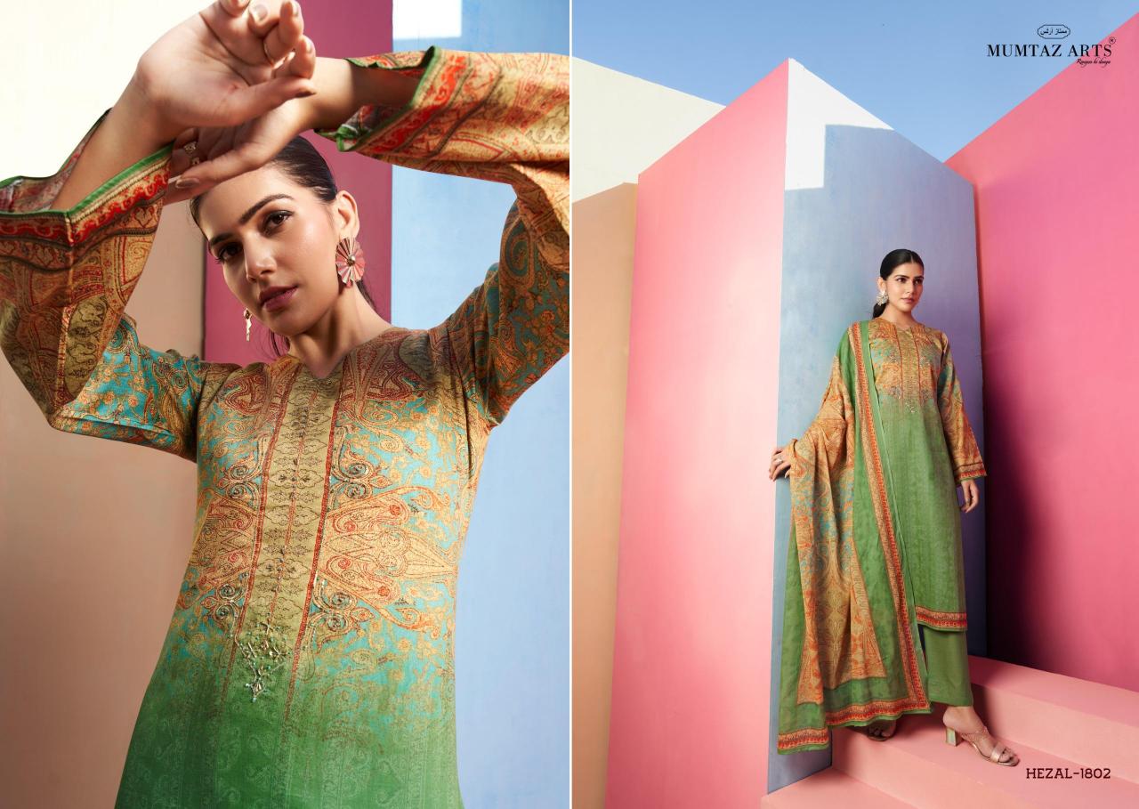 Mumtaz Hezal Catalog Jam Satin Digital Printed chickpet bangalore wholesale dress materials