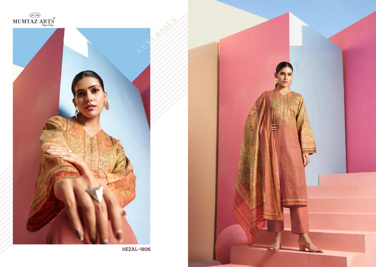 Mumtaz Hezal Catalog Jam Satin Digital Printed chickpet bangalore wholesale dress materials