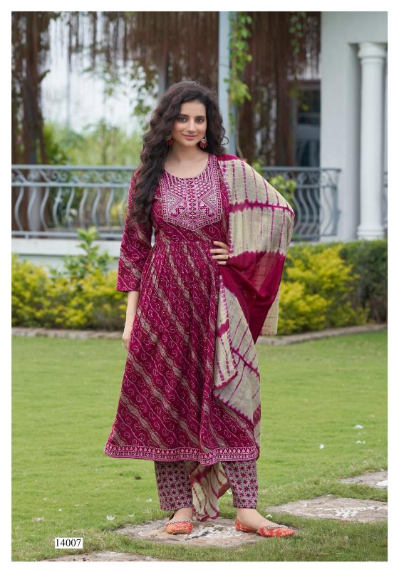 Mystic9 Sara Vol-14 – Nyra Cut Kurti With Pant Dupatta - Wholesale Catalog
