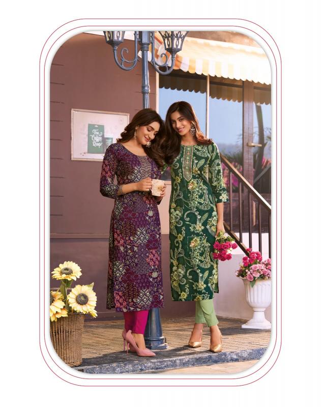 Radhika Lifestyle Pahel Vol 10 catalog girls in kurti catalogue png file with white background