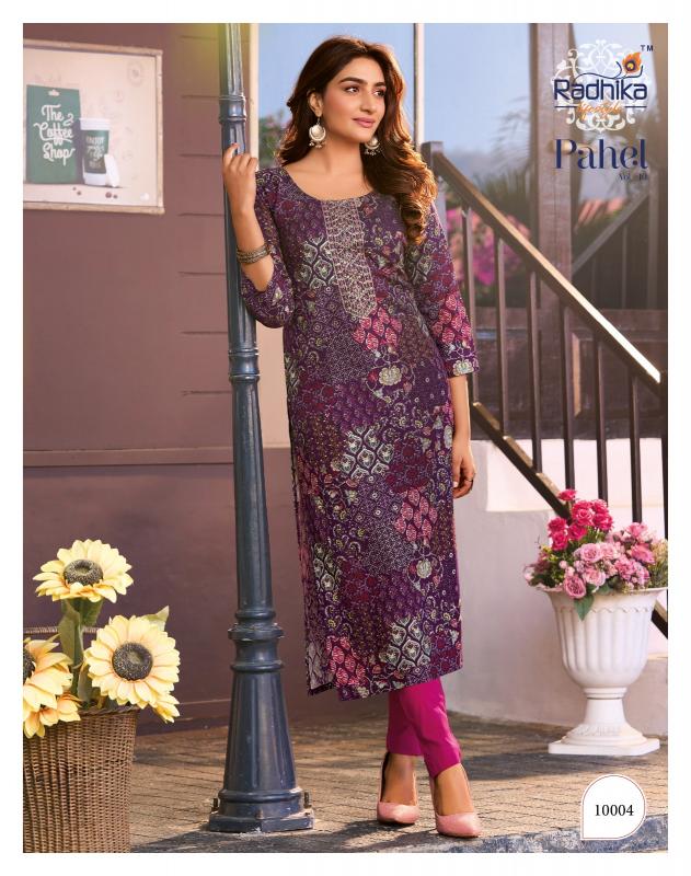 Radhika Lifestyle Pahel Vol 10 catalog girls in kurti catalogue png file with white background