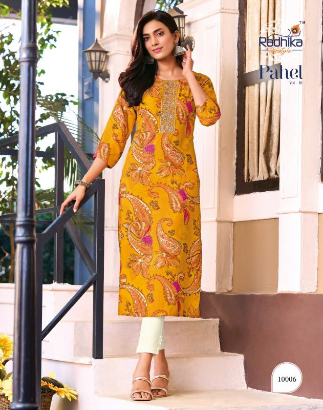 Radhika Lifestyle Pahel Vol 10 catalog girls in kurti catalogue png file with white background