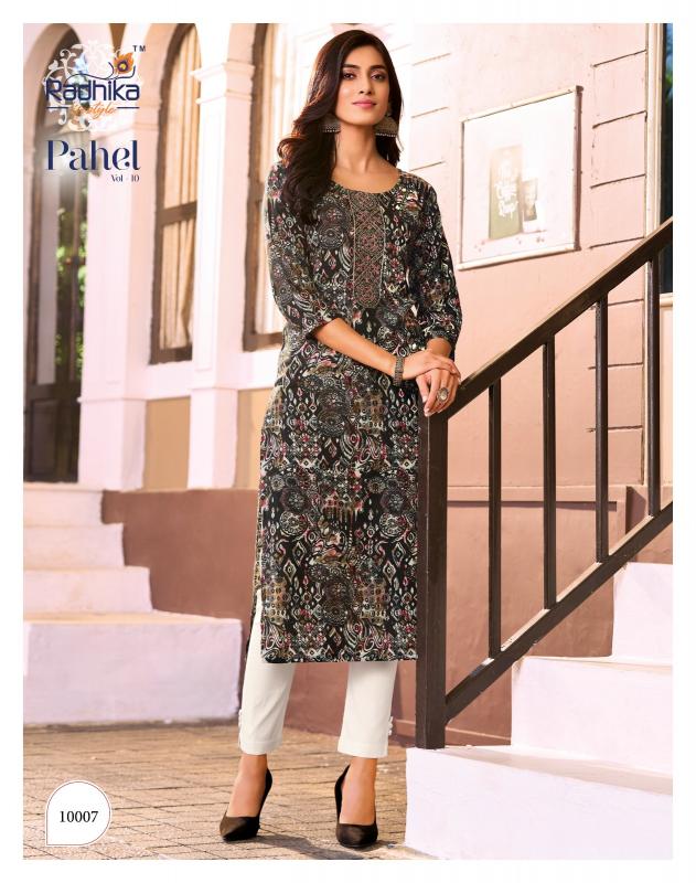 Radhika Lifestyle Pahel Vol 10 catalog girls in kurti catalogue png file with white background
