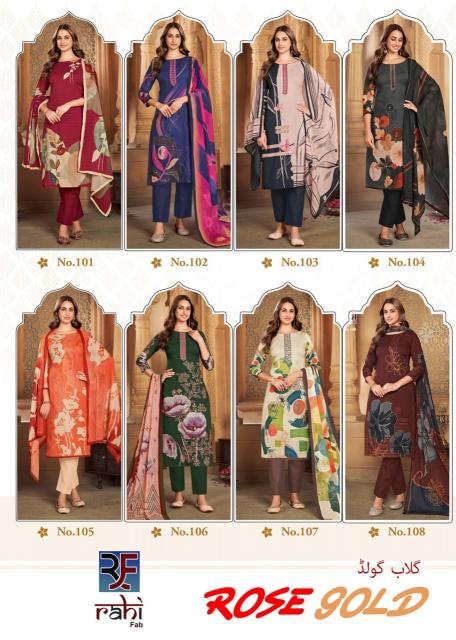 RahiFab Rose Gold Vol-1 – Heavy Embroidery Dress Material - Wholesale Catalog