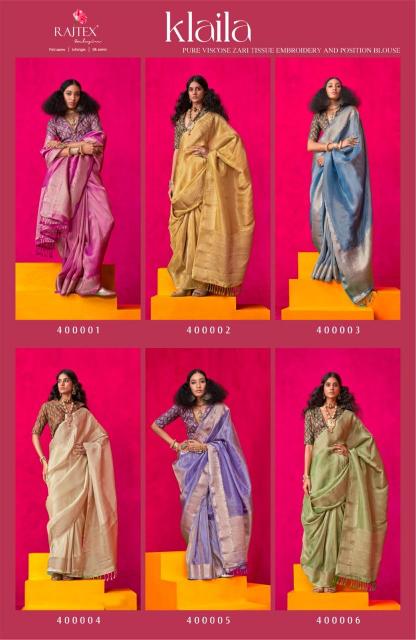 Rajtex Klaila Catalog Zari Tissue Handloom Silk fancy designer sarees online shopping india
