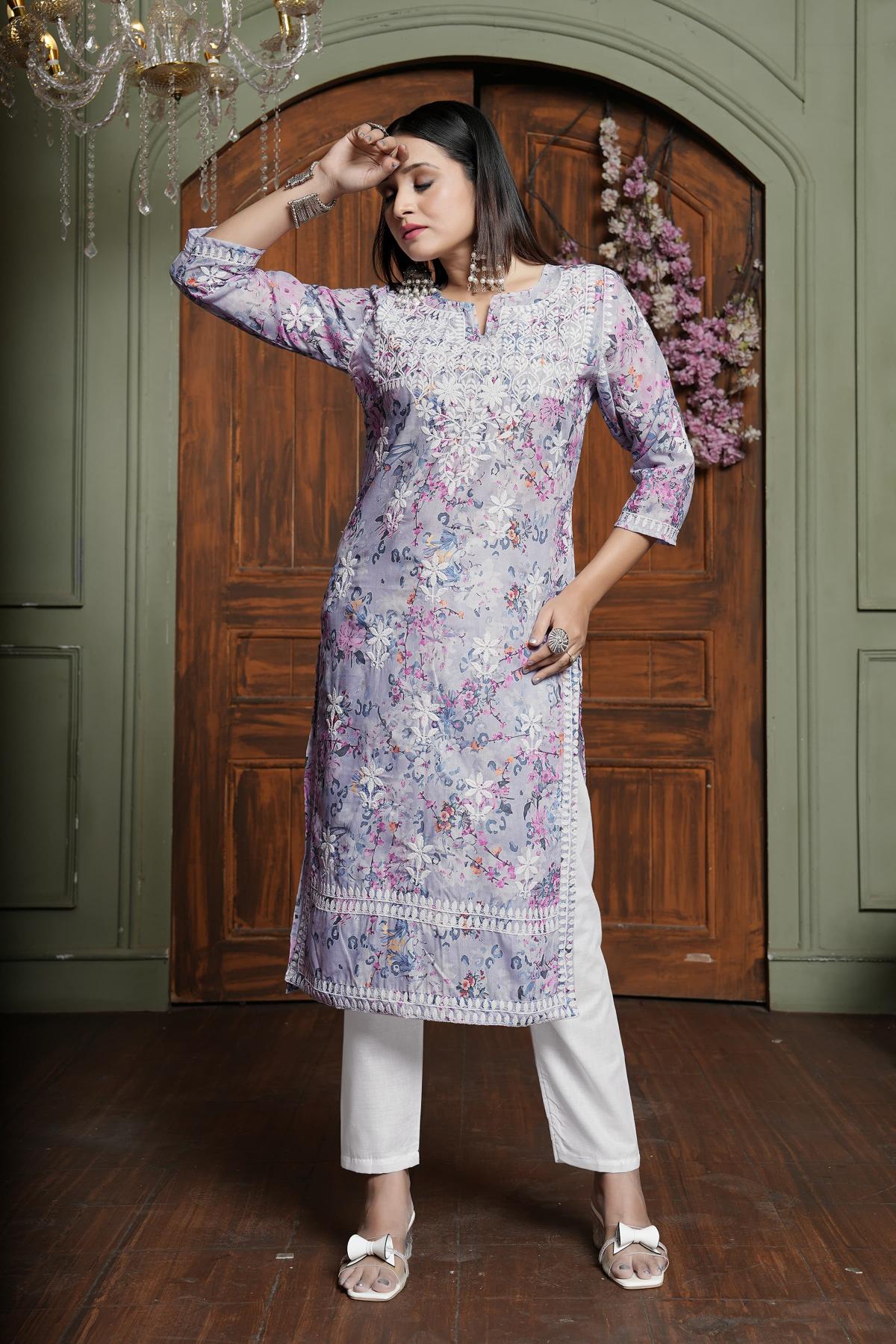 Rasili Nx Rasika Vol 2 Catalog Chikankari cotton kurti neck designs catalogue