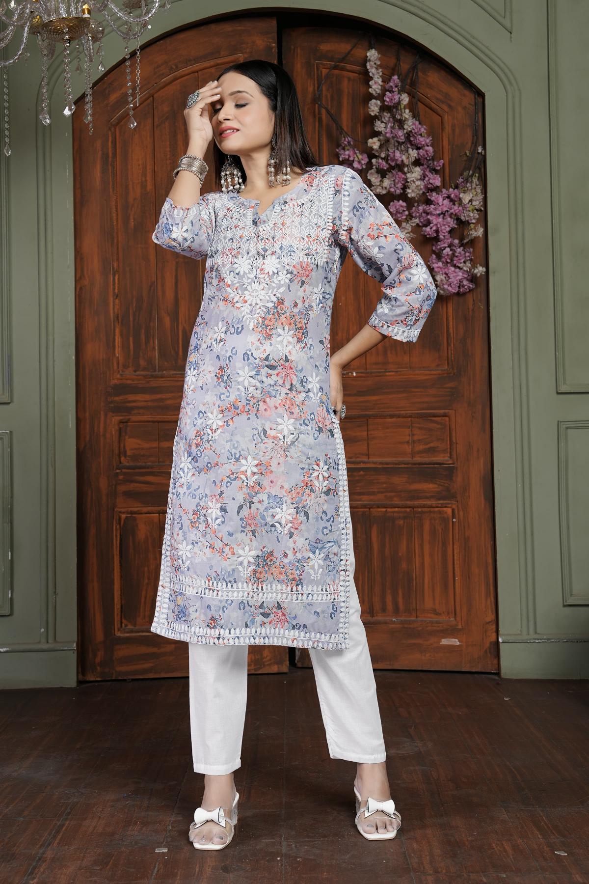 Rasili Nx Rasika Vol 2 Catalog Chikankari cotton kurti neck designs catalogue